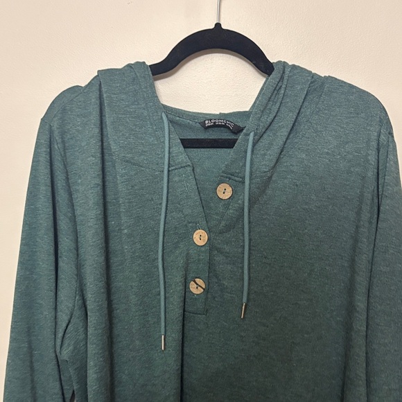 BloomChic Teal Hoodie Sweatshirt - Picture 3 of 4
